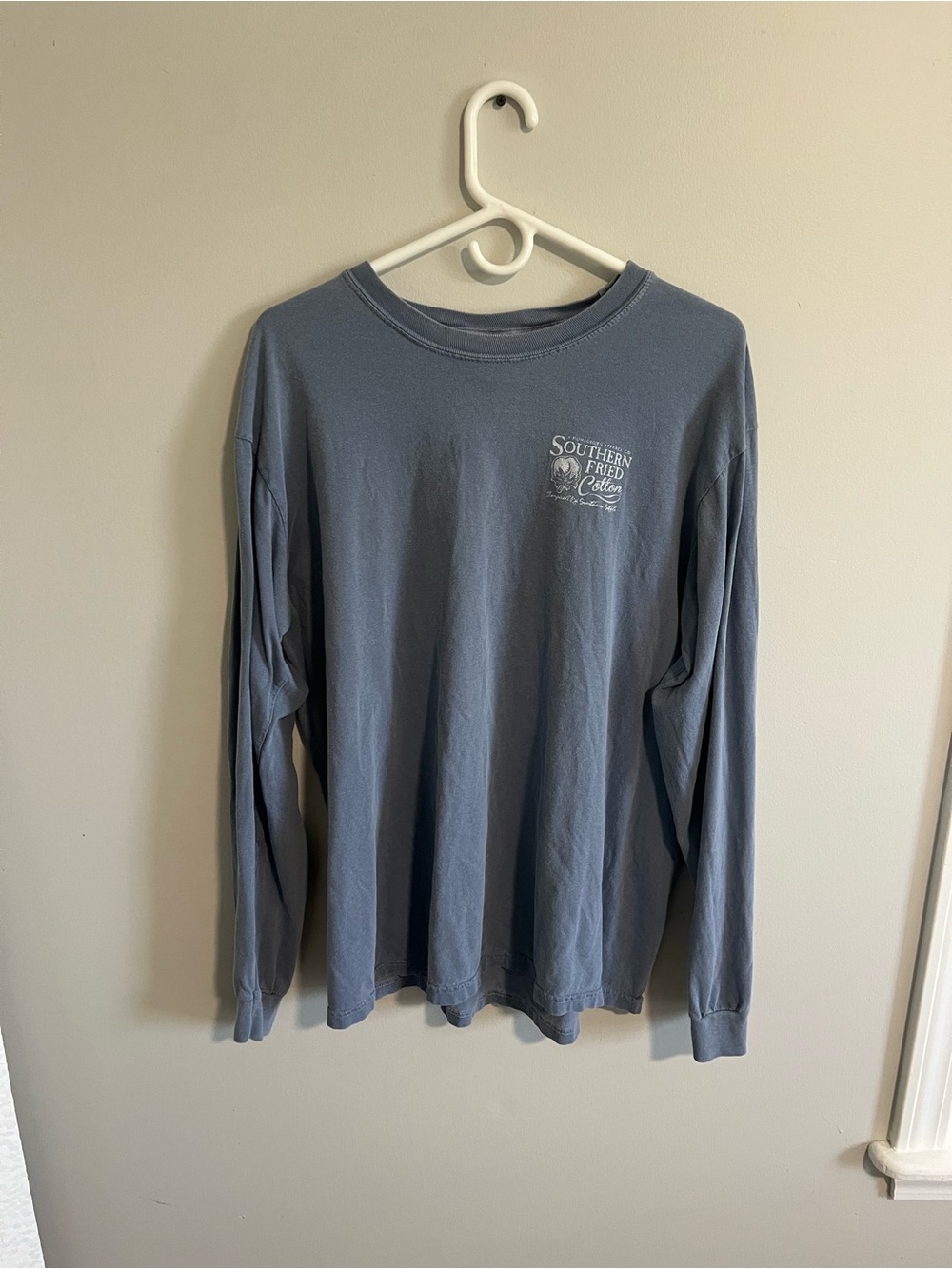 Southern Fried Cotton Long Sleeve Tee - Dusty Blue
